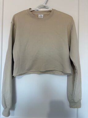 Tna Perfect Airy Cropped Crewneck Sweatshirt - Cream